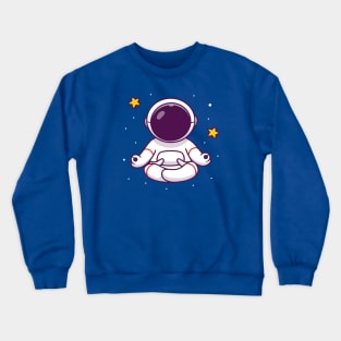 Cute Astronaut Yoga In Space Crewneck Sweatshirt